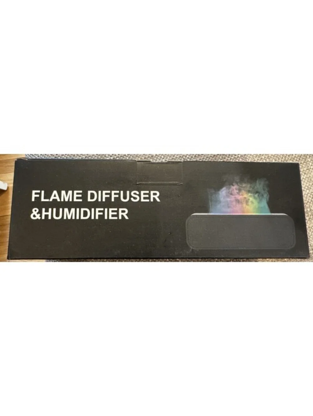 Essential Oil Diffuser Fireplace Flame Fire Oil Diffuser 7 Color Cool Mist Black